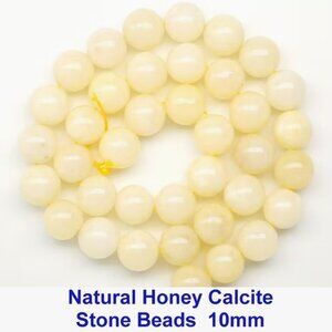 Honey Calcite Natural Gemstone Beads.   15" strand